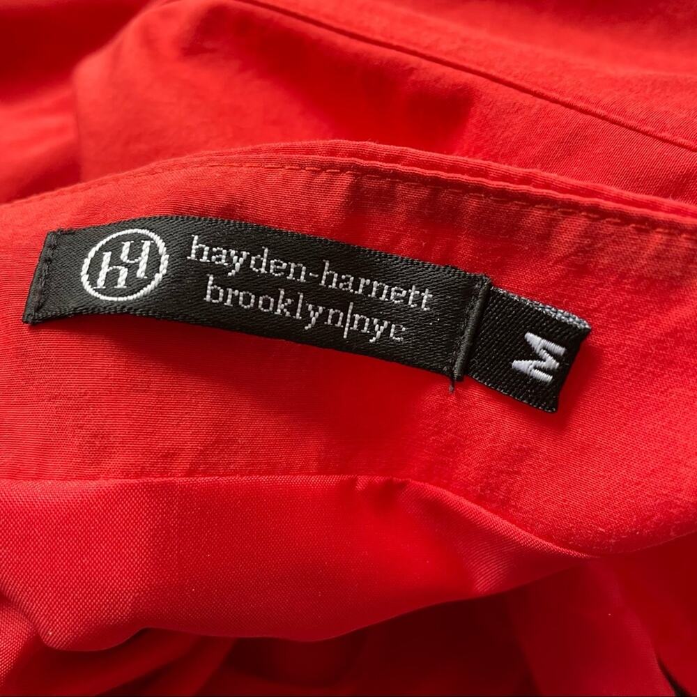 Hayden Harnett Blake Dress Strapless Tulip Pockets Red Zipper Front Red M GUC - Picture 4 of 11